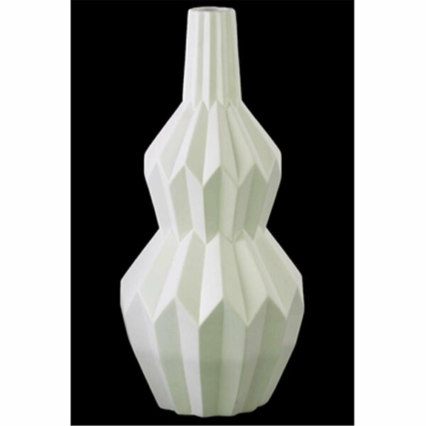 H2H Ceramic Bellied Round Vase with Narrow Lips White - Large H23252576